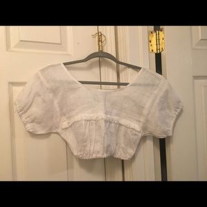 Reformation White Linen Top XS